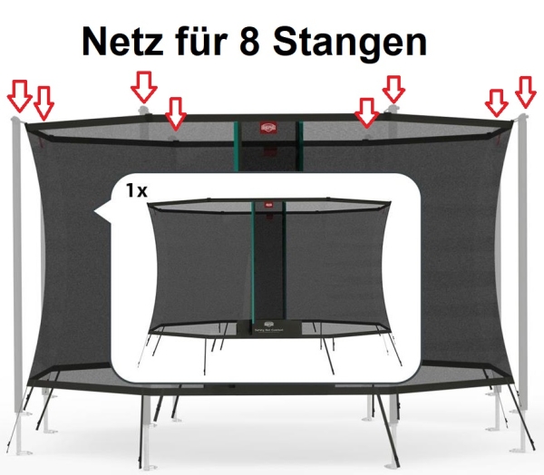 Berg Comfort Ersatzteil 330 Sicherheitsnetz EINZELN für 8 Stangen