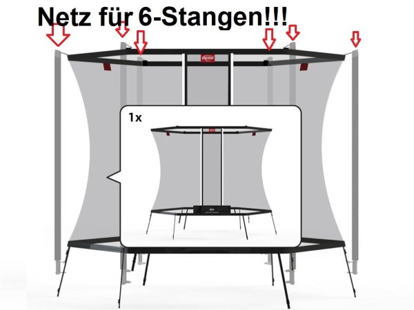 Berg Comfort Ersatzteil 330 Sicherheitsnetz EINZELN für 6 Stangen