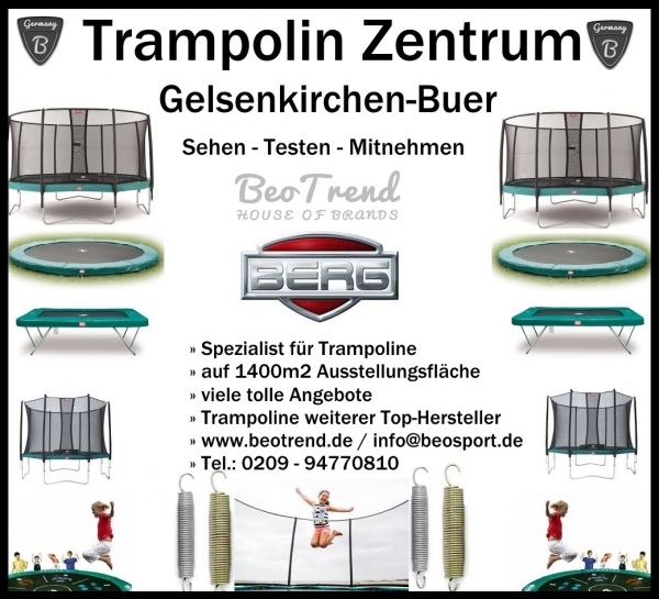 BERG ELITE 380 Trampolin Deluxe AIRFLOW grau