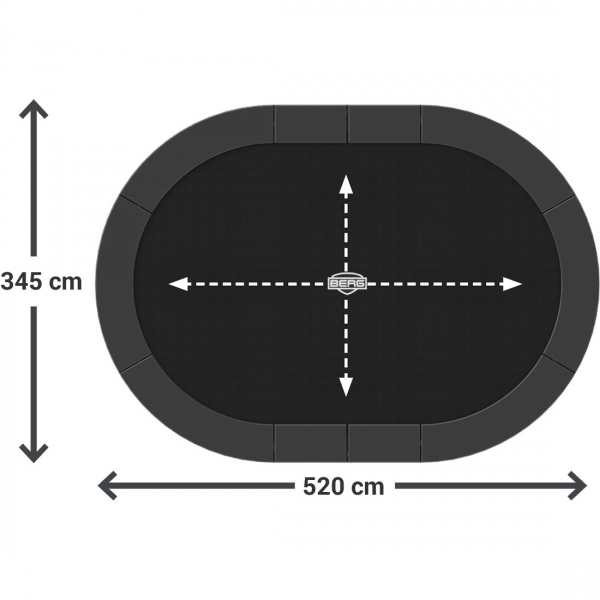 Berg Trampolin GRAND ELITE Inground 520 grey Deluxe