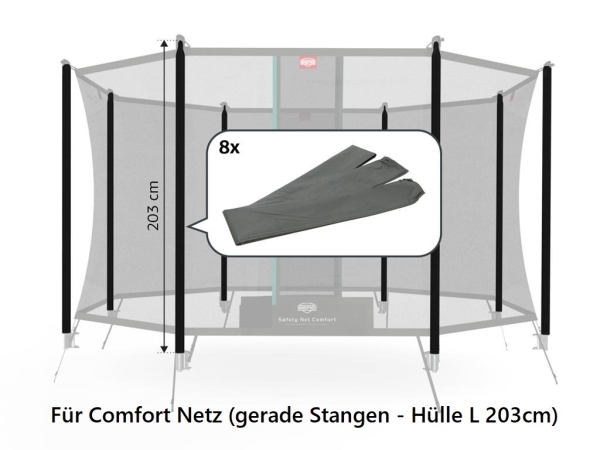 Berg Ersatzteil für Sicherheitsnetz Comfort - Abdeckhüllen (203 cm) (8x)